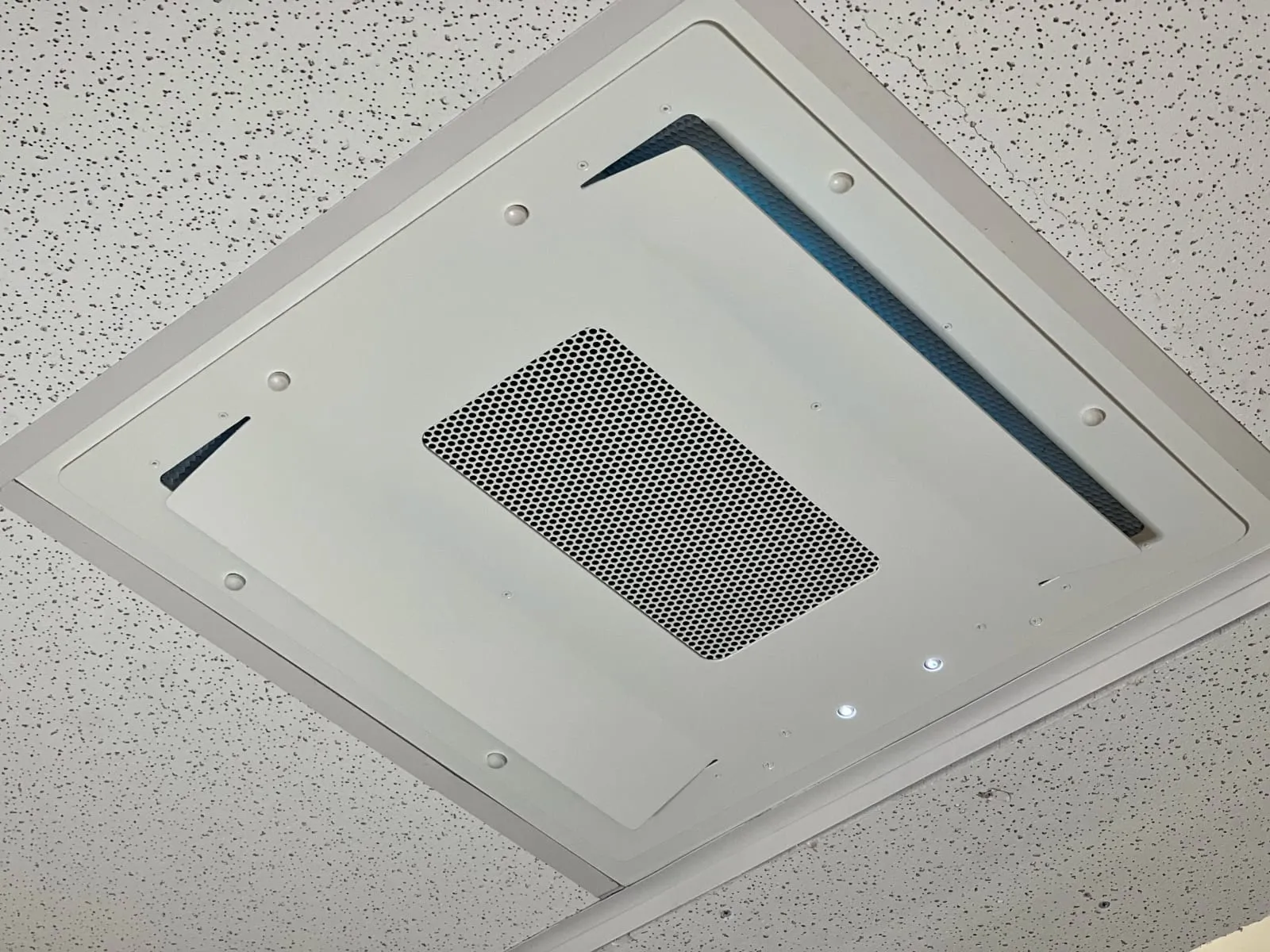 Cognituv Overwatch 2x2 air purifier installed in a drop ceiling
